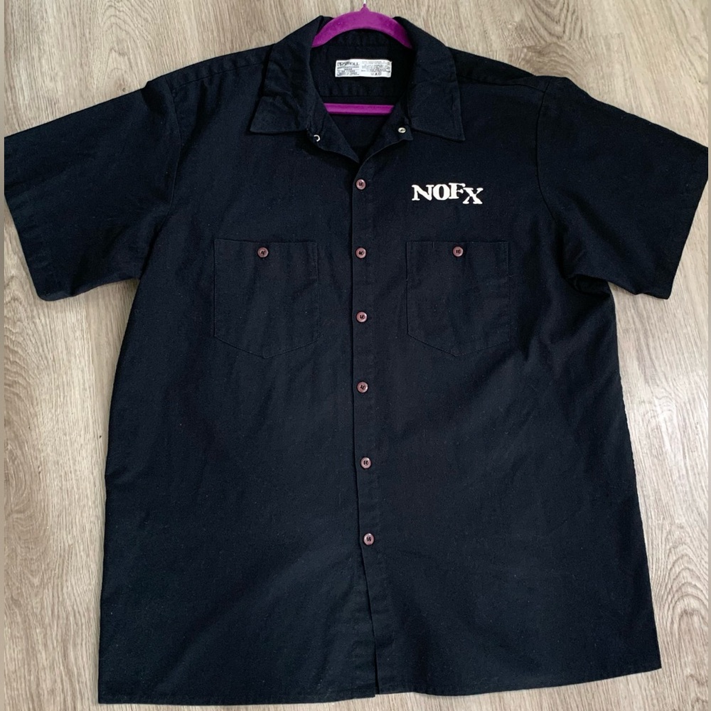 RARE VTG 1994 NOFX Punk In Drublic Rock N Roll Occupational Wear Button Up Shirt - Picture 3 of 10
